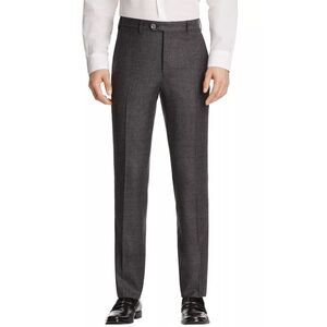 Valentini Mens Slim Fit Check Super 150's Wool Flannel Pants 38 Grey - NWT $395